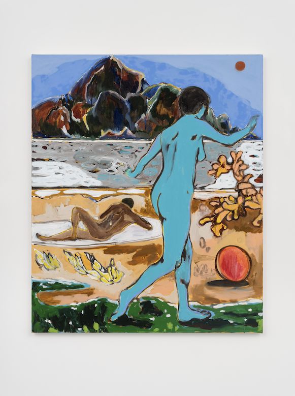 'Nudes on the Coast', 2024, oil and acrylic on canvas, 120x100 cm.