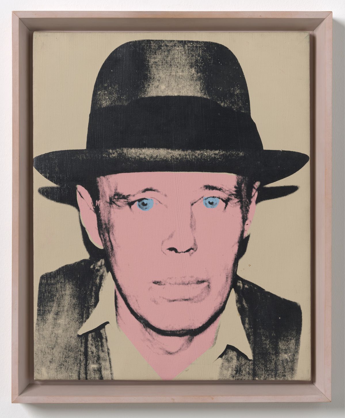 ‘Joseph Beuys (Beige background)’, 1980, Acrylic and silkscreen on canvas, 50.8x40.6cm. ⓒThe Andy Warhol Foundation for the Visual Arts, Inc. / DACS, London, 2024.