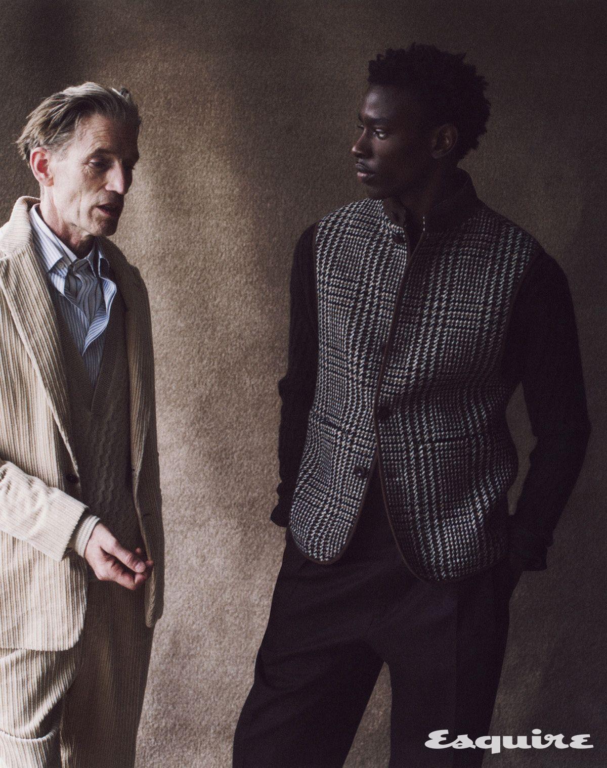 (왼쪽부터) 블레이저, 셔츠, 이너 셔츠, 팬츠 모두 제냐. 재킷, 점퍼, 팬츠 모두 제냐.