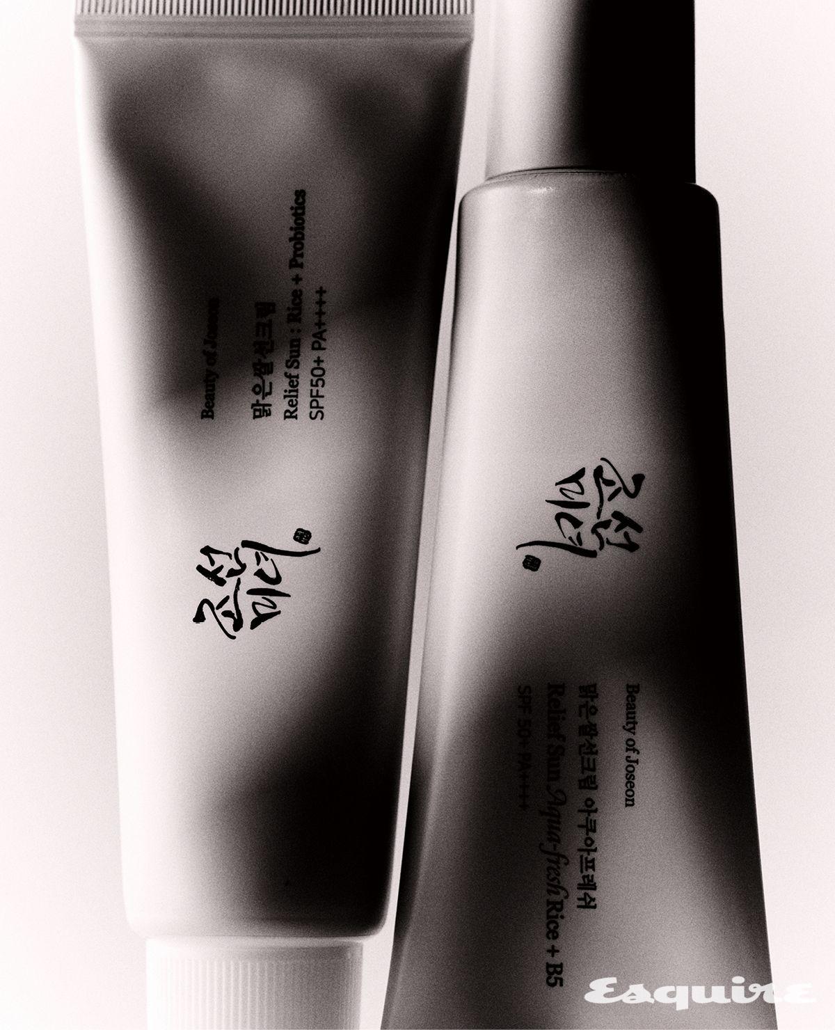 고아미 추출물을 함유한 맑은쌀선크림 50mL/1만8000원, 맑은쌀선크림 아쿠아프레쉬 50mL/1만8000원 모두 조선미녀.