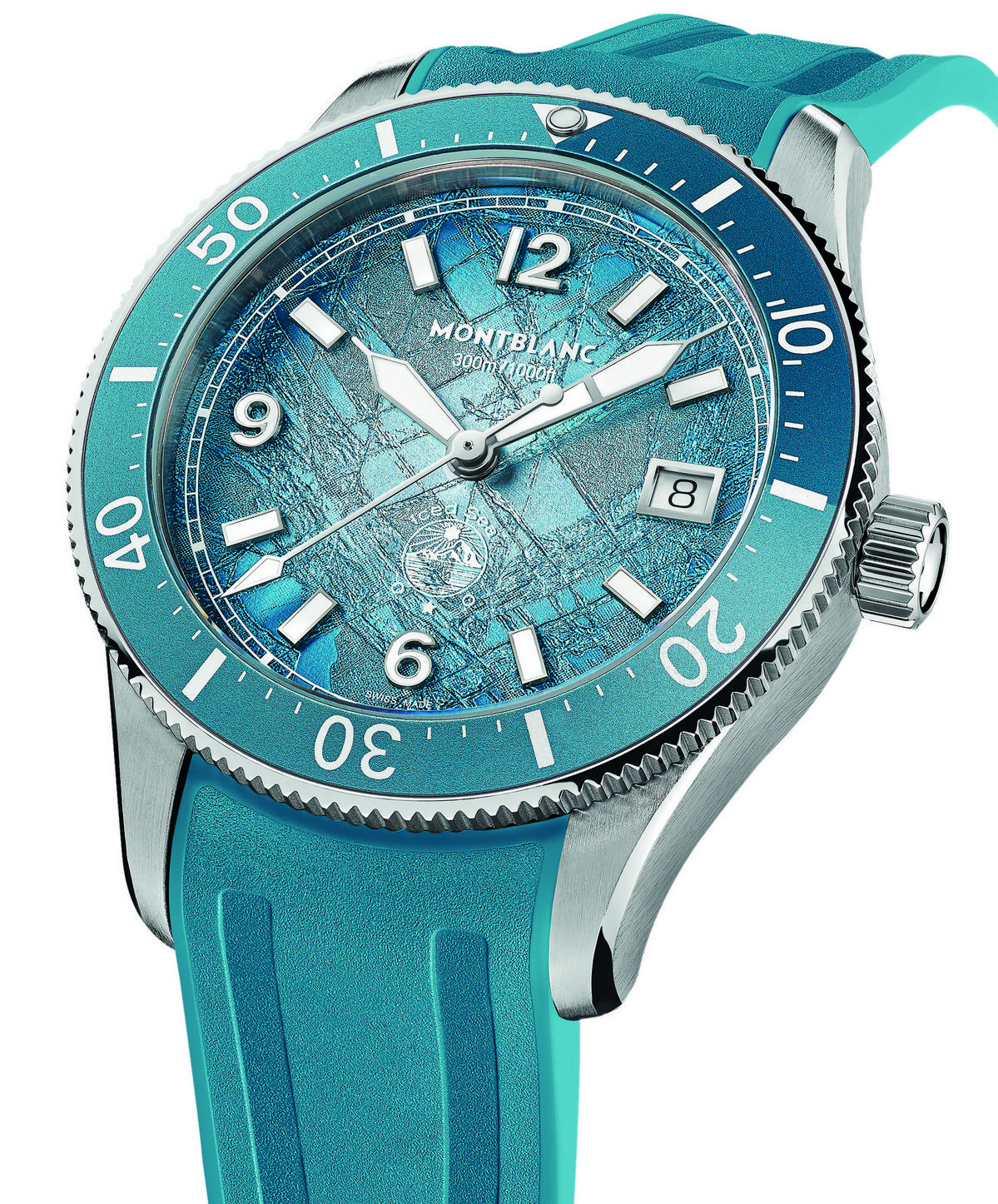 몽블랑 아이스드 씨 오토매틱 데이트 컬렉션 38mm.
