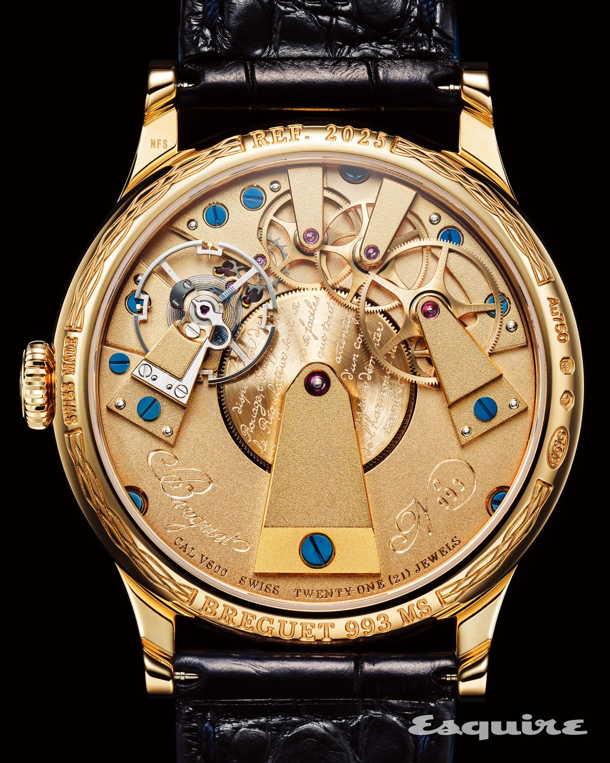 투명한 워터 블루 컬러의 사파이어 케이스에 7개의 원통형 배럴을 일렬로 배치했다. 앤드리스 스크루 타입의 나선형 기어 휠이 90도로 회전하는 MP -11 파워 리저브 14 데이즈 워터 블루 사파이어 2억8000만원대 위블로.