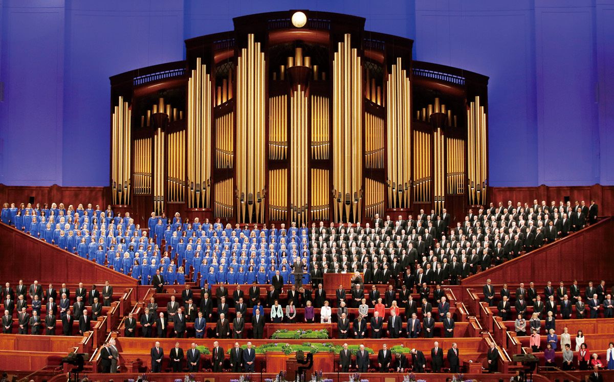 모르몬교 교회 내부. 