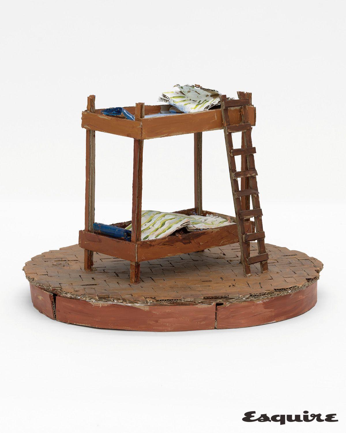 리너스 반 데 벨데의 작품 ‘네 곁에 항상 함께하겠다고 약속할게(I’ll promise I’ll always be by your side)’의 전시 전경. 갤러리바톤의 전시 <큰 메아리(Loud Echoes)>는 11월 19일부터 12월 24일까지 열린다. 