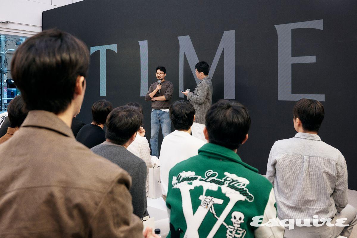 파티 시작 전, 에스콰이어 30주년 이벤트의 파트너인 타임옴므의 2025 F/W 컬렉션과 브랜드 정체성을 보다 가까이에서 경험할 수 있는 스타일링 클래스가 진행됐다.