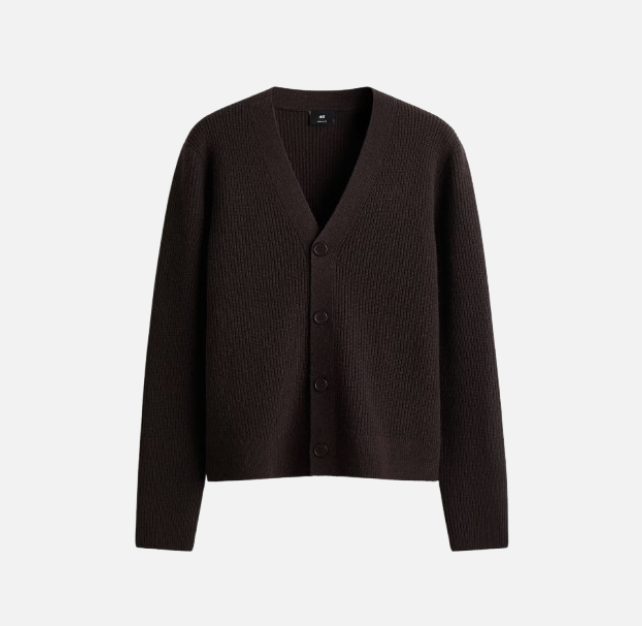울 가디건 레귤러 핏(브라운)