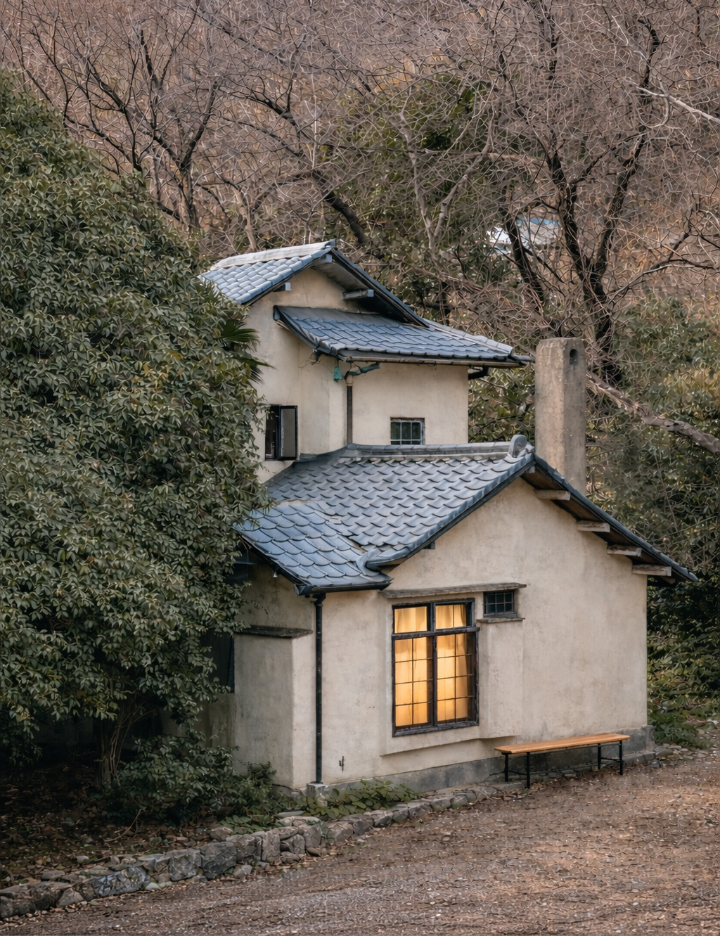 소설가 지하련이 기거하며 작품을 집필했던 마산의 산호리주택 외관(AI 보정 후) / 이미지 출처: 김예슬 작가(@ysk.kr)