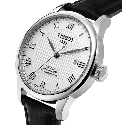 클래식한 로마 숫자 인덱스와 기요셰 다이얼이 어우러진, 티쏘의 정통 드레스 워치 르로끌. / 이미지 출처: 티쏘