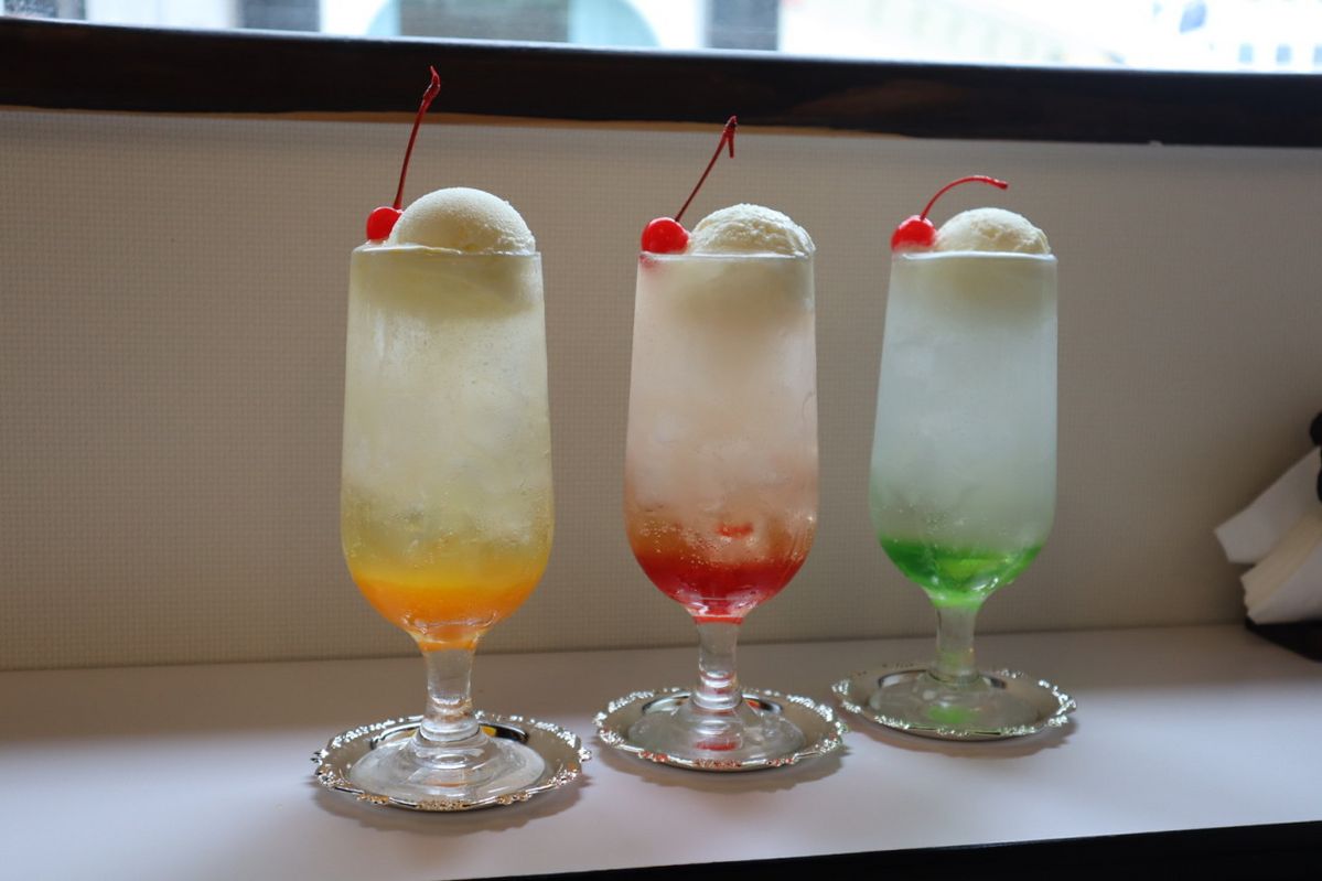 대표 메뉴인 크림 소다는 다양한 맛으로 즐길 수 있다. / 출처: 킷사온젠 네이버지도 업체 제공