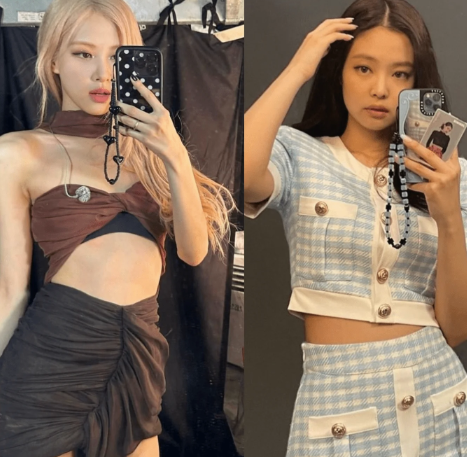 스트링팅 제품을 착용한 로제, 제니 / 이미지 출처: String Ting 공식 홈페이지 