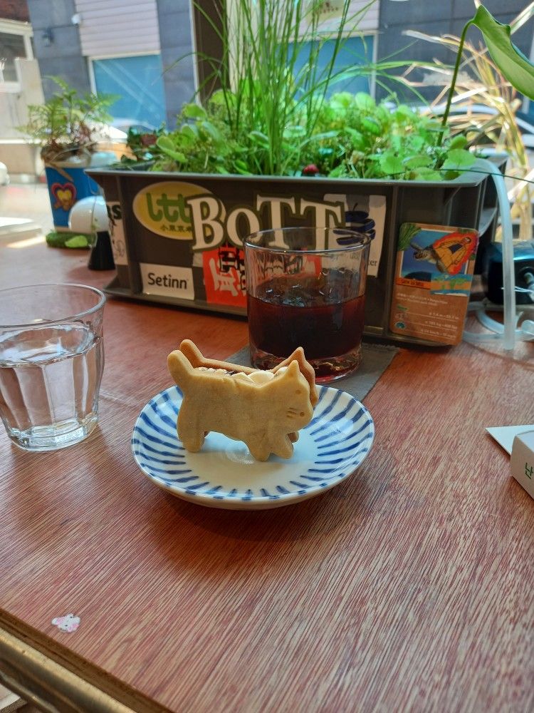 고양이 모양의 버터샌드가 시그니처 메뉴다.