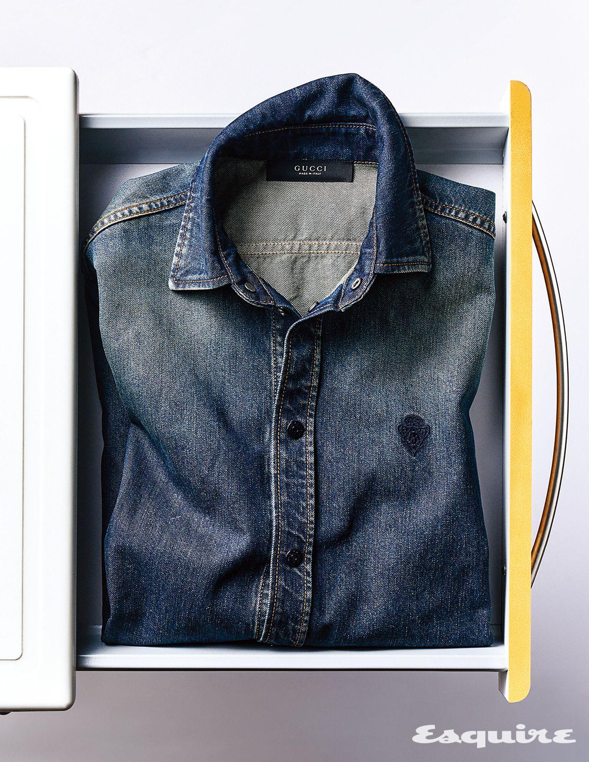 워시드 데님 셔츠 가격 미정 구찌.