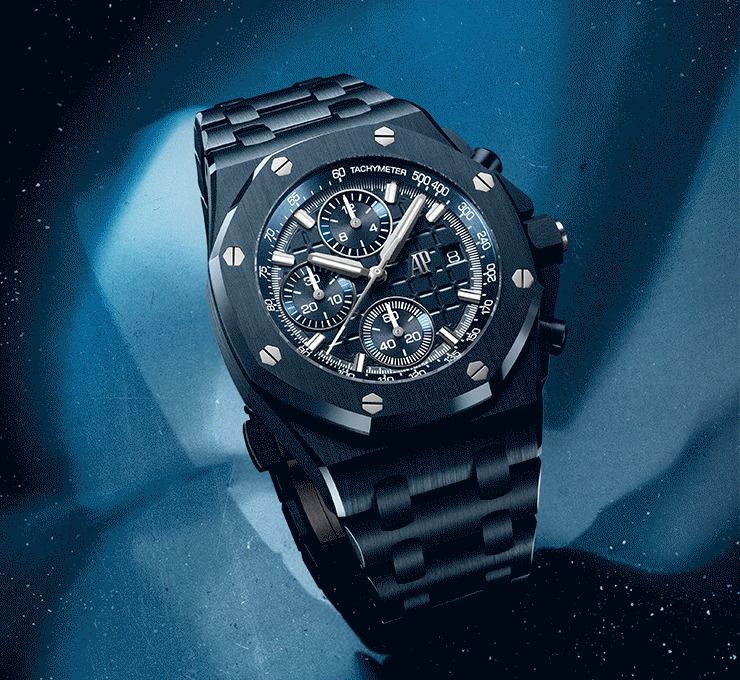 다이얼을 걷어내 두 개의 밸런스 휠이 작동하는 모습을 그대로 드러낸 로열 오크 더블 밸런스 휠 오픈워크 / 이미지 출처 : 오데마 피게 