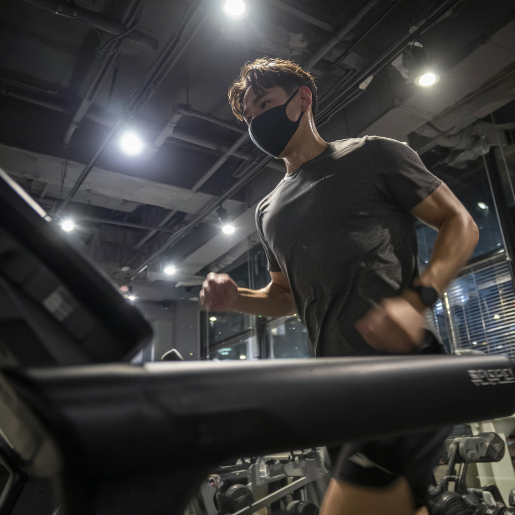 퇴근 후 짐에서 러닝하는 모습 / 이미지 출처 : 필자 이미지, 미드저니 AI 제작