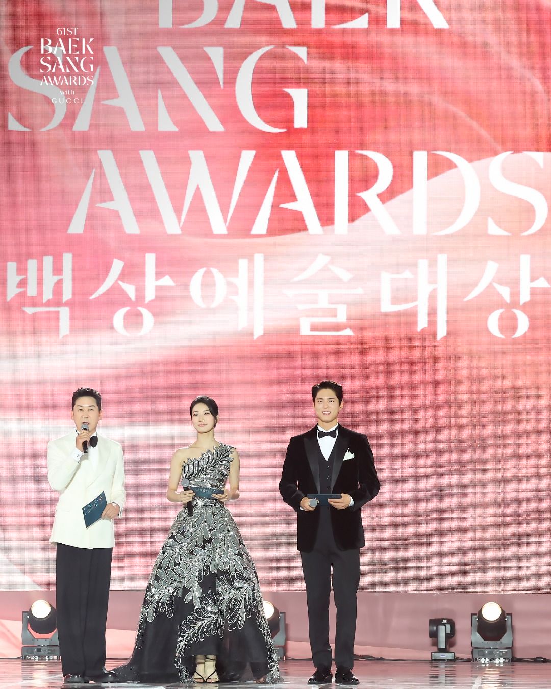 환상의 케미를 자랑하는 3MC / 이미지 출처: 인스타그램 @baeksang.official