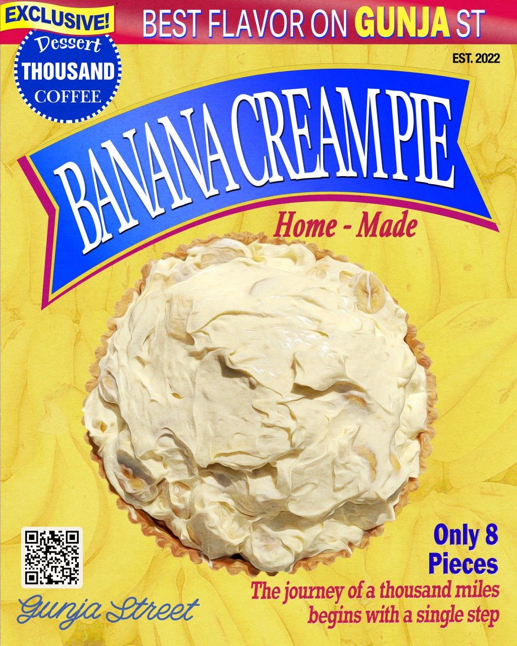 파이지 위에 얇게 슬라이스한 바나나를 깔고 풍부한 크림을 올려 완성한 바나나 크림파이다. / 출처: 따우전드 네이버지도 업체 등록