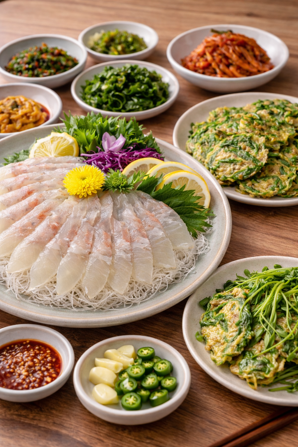 도다리와 함께 먹으면 좋은 향이 좋은 미나리 / 이미지 출처: 챗지피티 생성 이미지