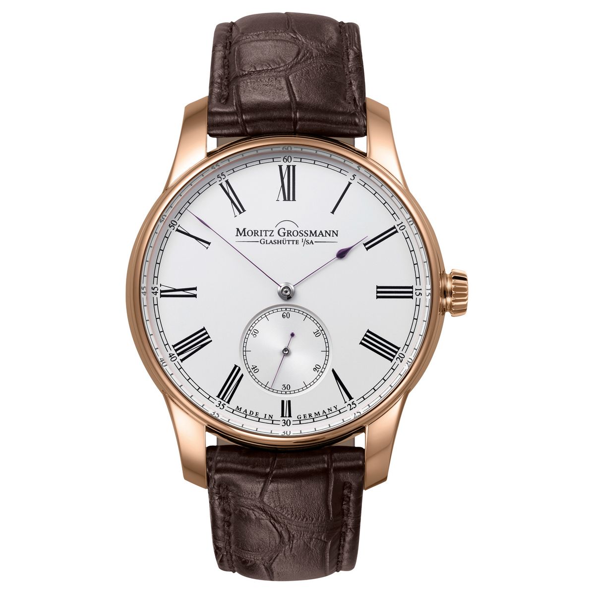 19세기 회중시계의 미학을 계승한 클래식한 자태. 얇고 긴 로마 숫자 인덱스와 0.1mm 두께의 핸즈가 돋보인다 / 이미지 출처: 모리츠 그로스만