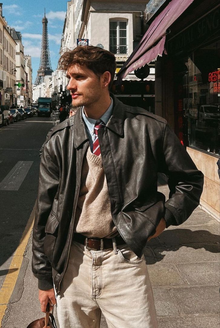 램스킨 레더 자켓 아웃핏 / 이미지 출처: 핀터레스트