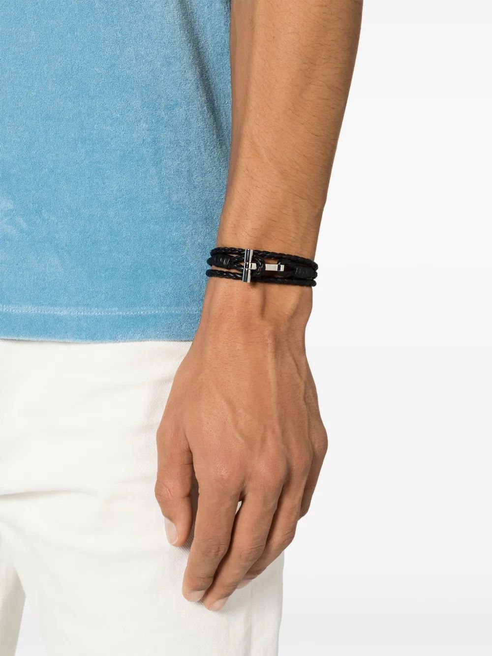 톰 포드(TOM FORD)의 브레이디드 레더 브레이슬릿 / 이미지 출처: 파페치