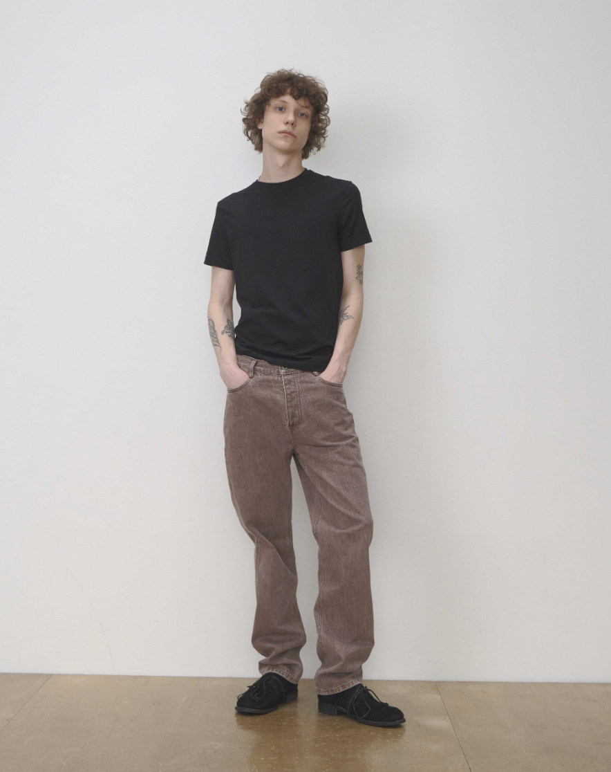 M 001 BROWN WASHED DENIM