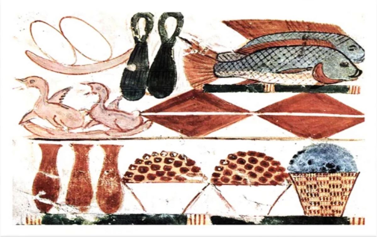 Ancient Egyptian Painting found in the Tomb of Menna