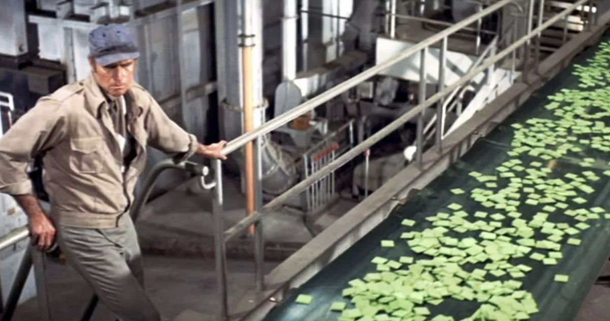 소일렌트 그린의 배급 식료품 | 이미지 출처 : 영화 캡쳐, Soylent Green 1973