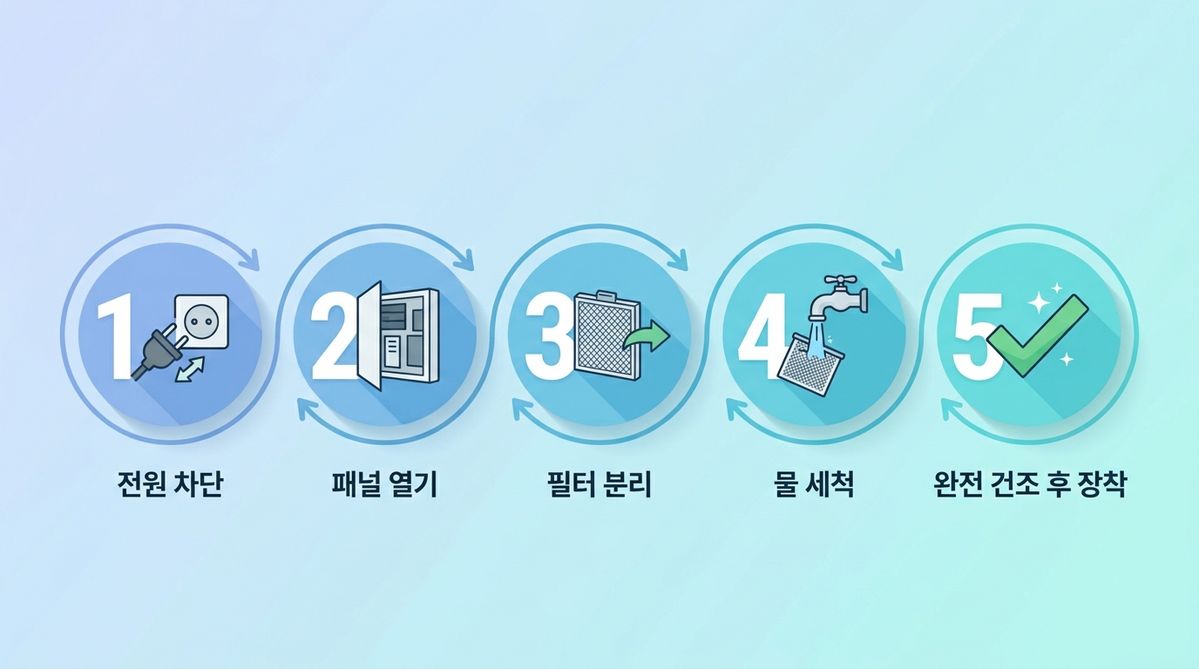 2주 마다 에어컨을 필터를 청소하면 냉방 효율이 60% 상승 / 이미지 출처: 온집