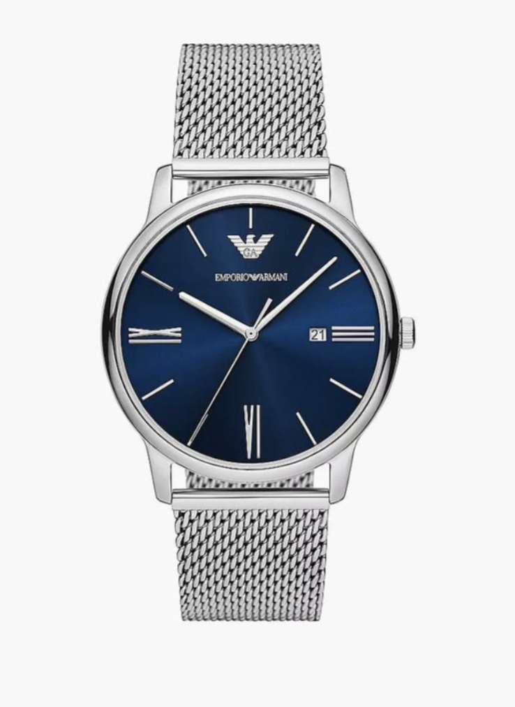 엠포리오 아르마니(Emporio Armani) 쿼츠 블루 다이얼 메탈 시계 (AR11571) / 이미지 출처: fetching 홈페이지