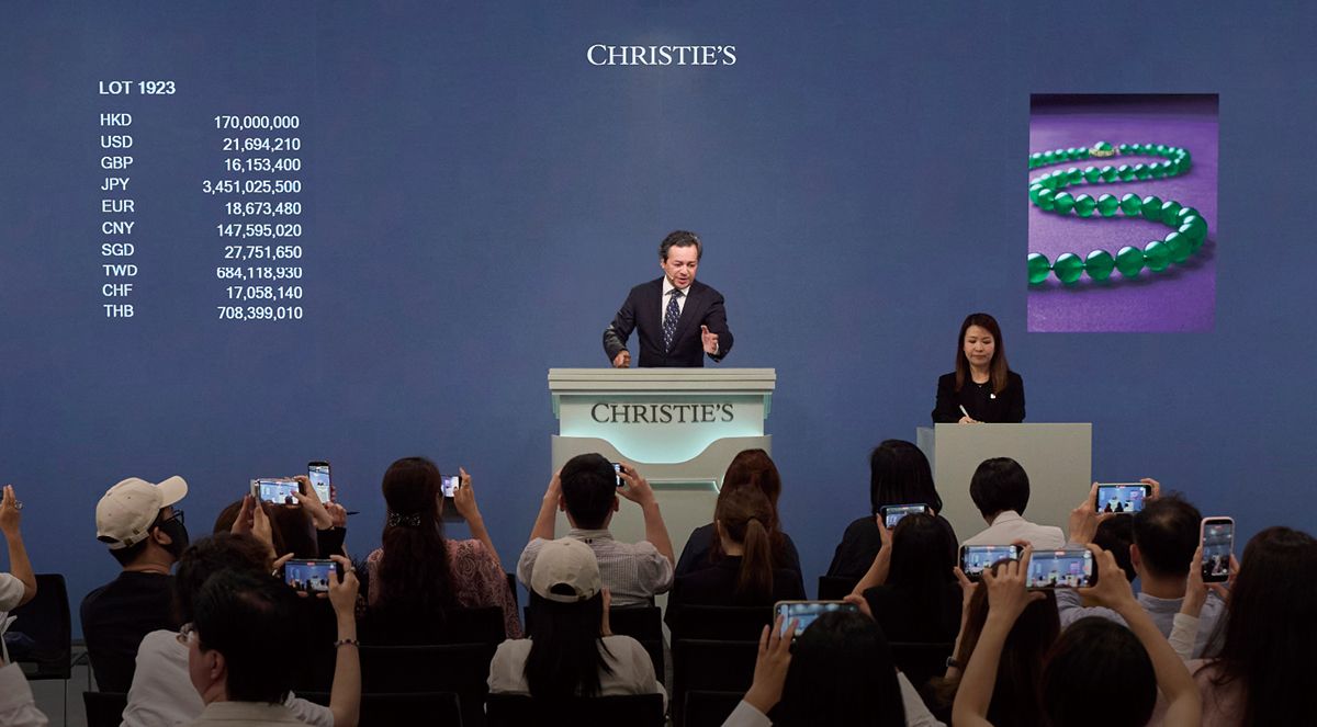 2026년 5월 홍콩에서 열린 크리스티 홍콩 매그니피슨트 주얼스 경매 현장.