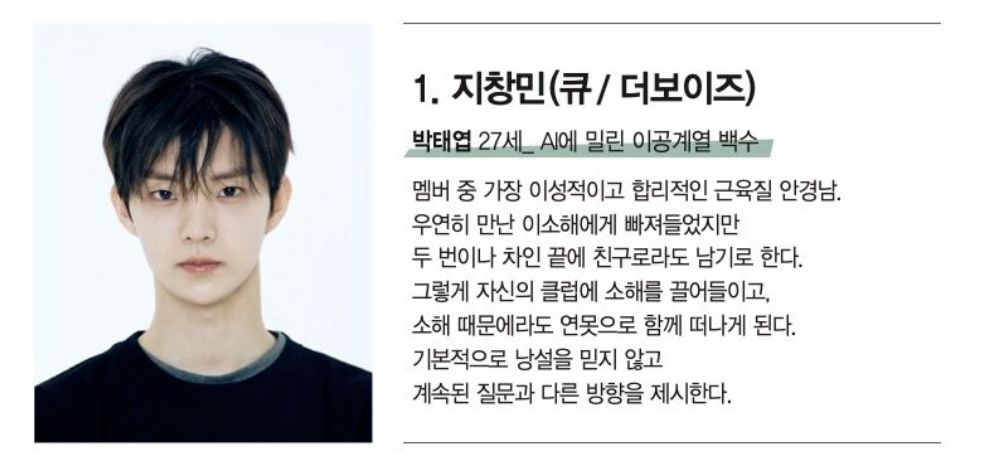 영화 <악구: 달 그림자의 비밀>에 캐스팅 된 더보이즈 큐(지창민) / 이미지 출처: 와디즈 웹사이트