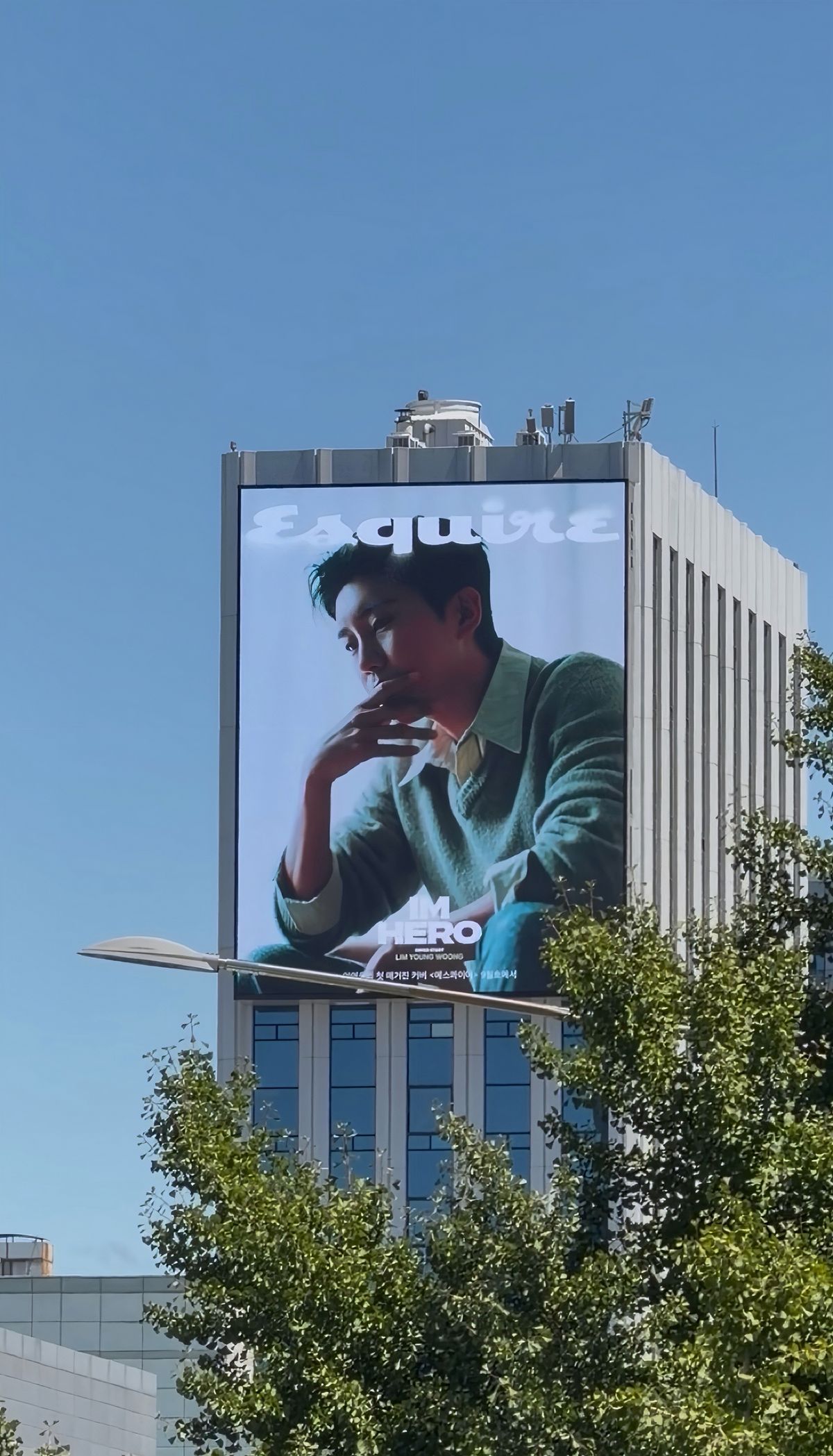 도산대로에서 만날 수 있는 임영웅 에스콰이어 무빙커버 / 출처: 에스콰이어 