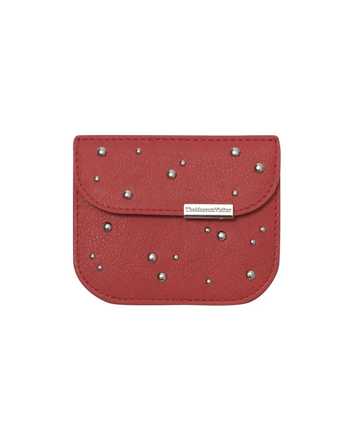 COSMIC STUDS FLAP CARD WALLET (RED)