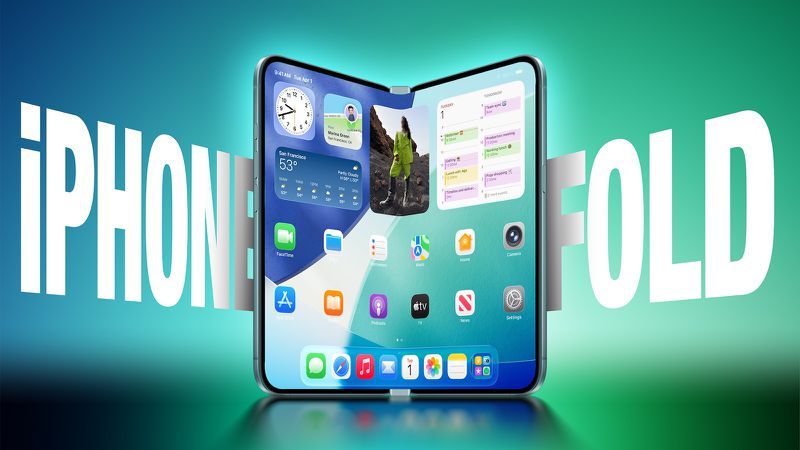 미국의 IT 매체인 mac rumors가 예상한 애플의 폴더블폰 이미지. / 이미지 출처: mac rumors