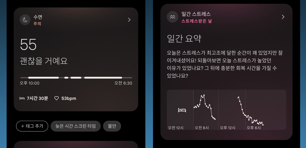 수면과 활동, 회복 상태 등을 확인할 수 있는 오우라 앱. / 이미지 출처: 오우라 링 공식 사이트