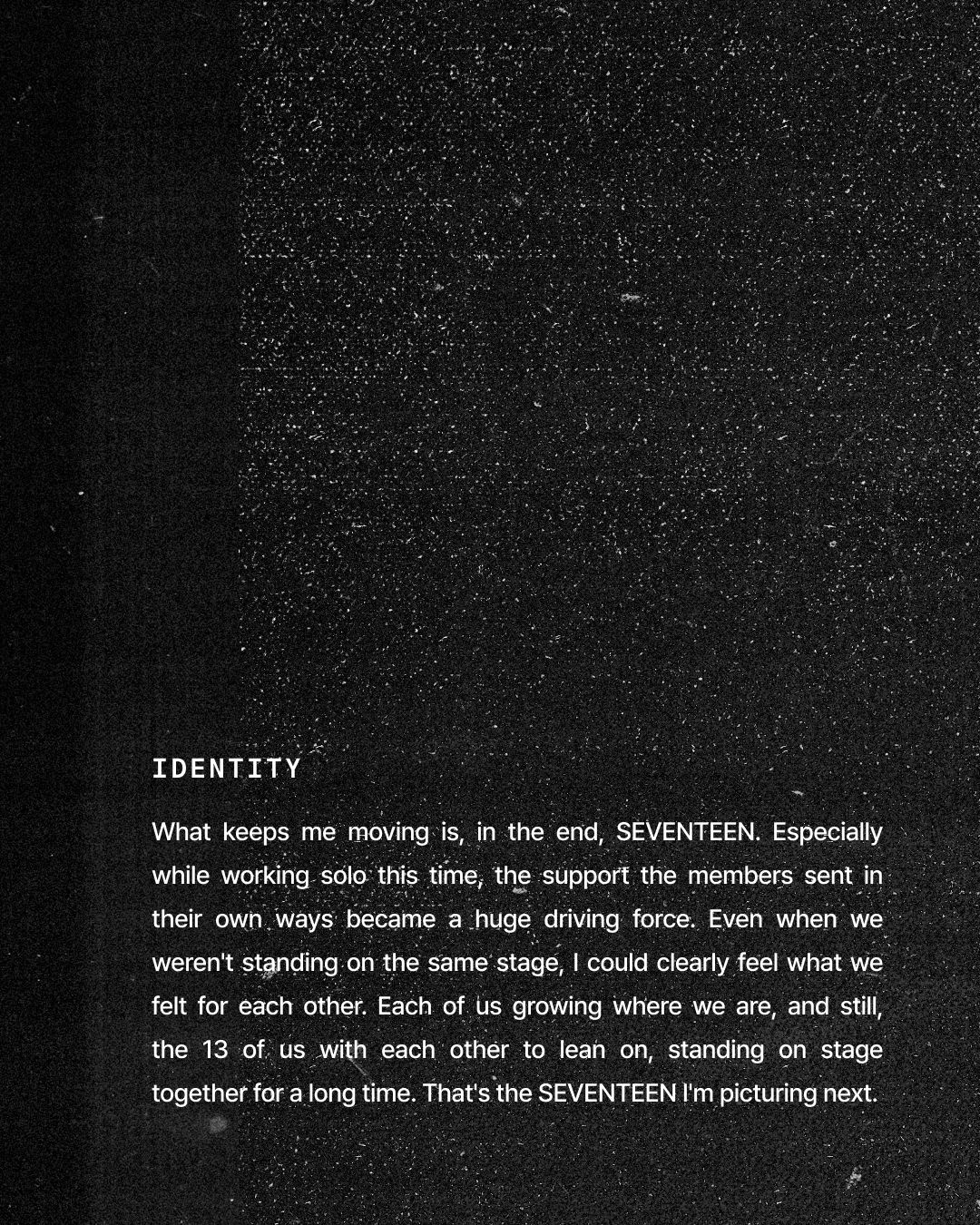 디노 무대 일지 IDENTITY 영문 버전. 