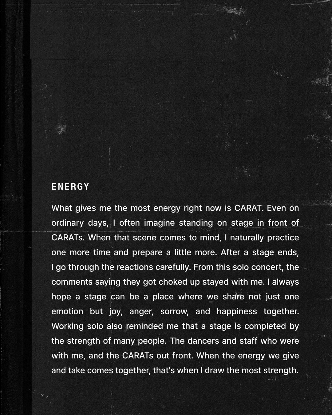 디노 무대 일지 ENERGY 영문 버전.