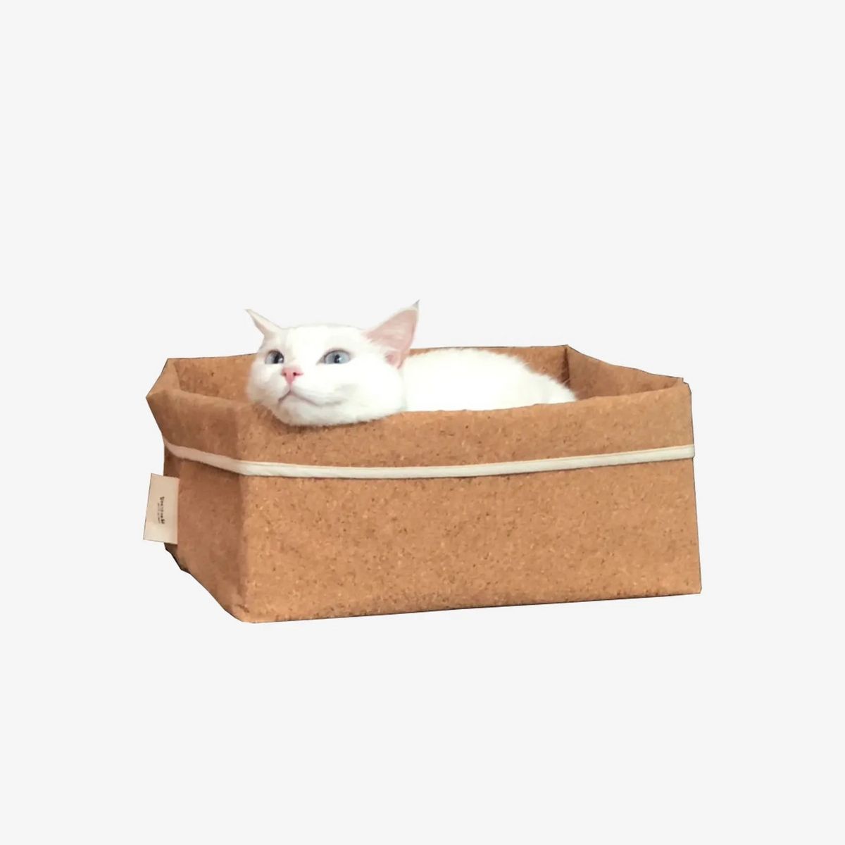 라지 고양이 코르크 빵봉투 바스켓