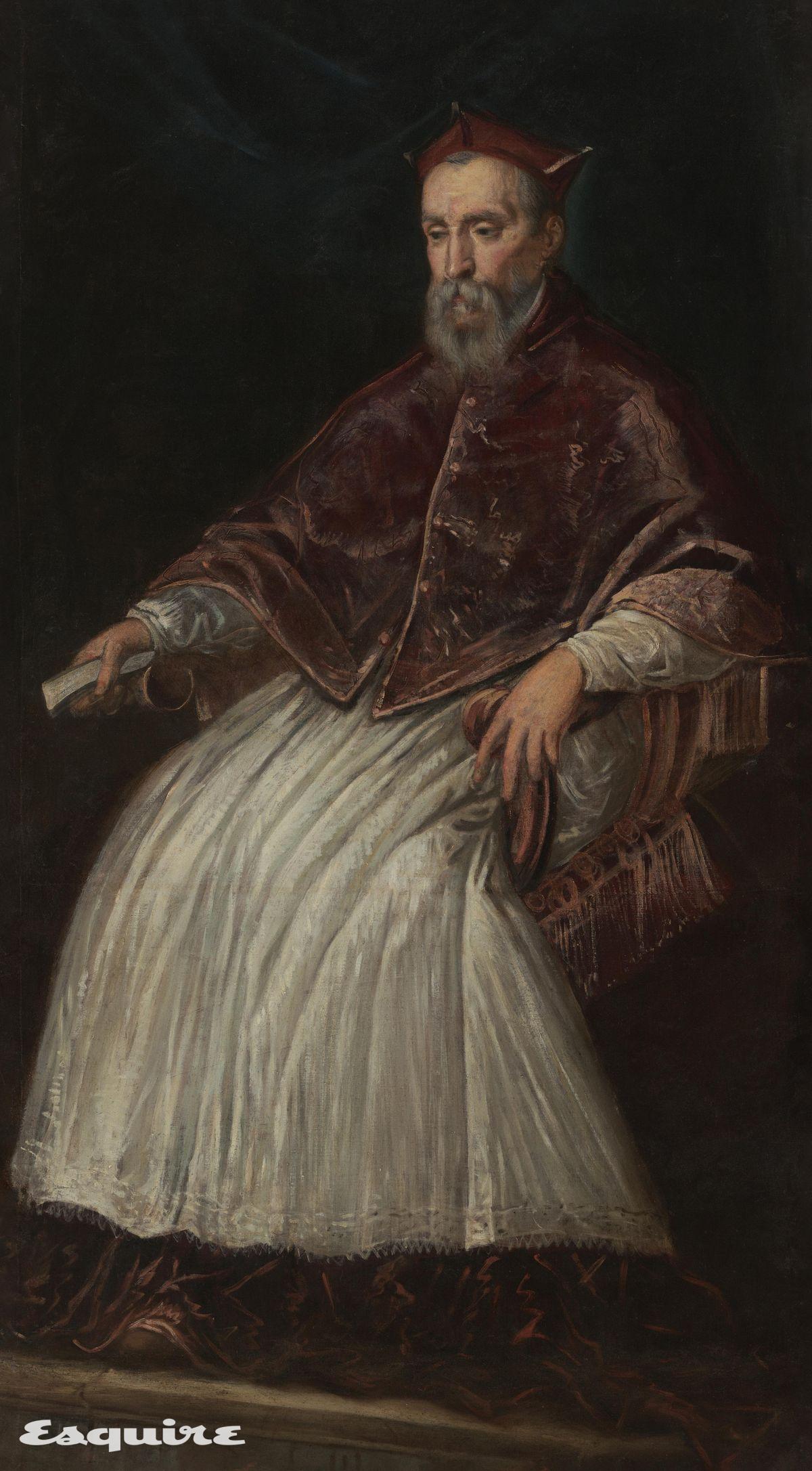 Jacopo Tintoretto, Portrait of Cardinal Marcantonio da Mula, circa 1562-63, 185 x 101.5 cm, framed 211 x 127 x 10 cm, oil on canvas.