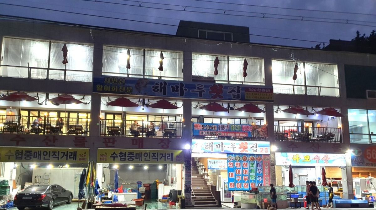 서천 홍원항 해마루횟집과 먹기 좋게 썰어낸 제철 전어 요리. 전어회부터 무침과 구이까지 다양하게 맛볼 수 있다. / 이미지 출처: 업체 제공