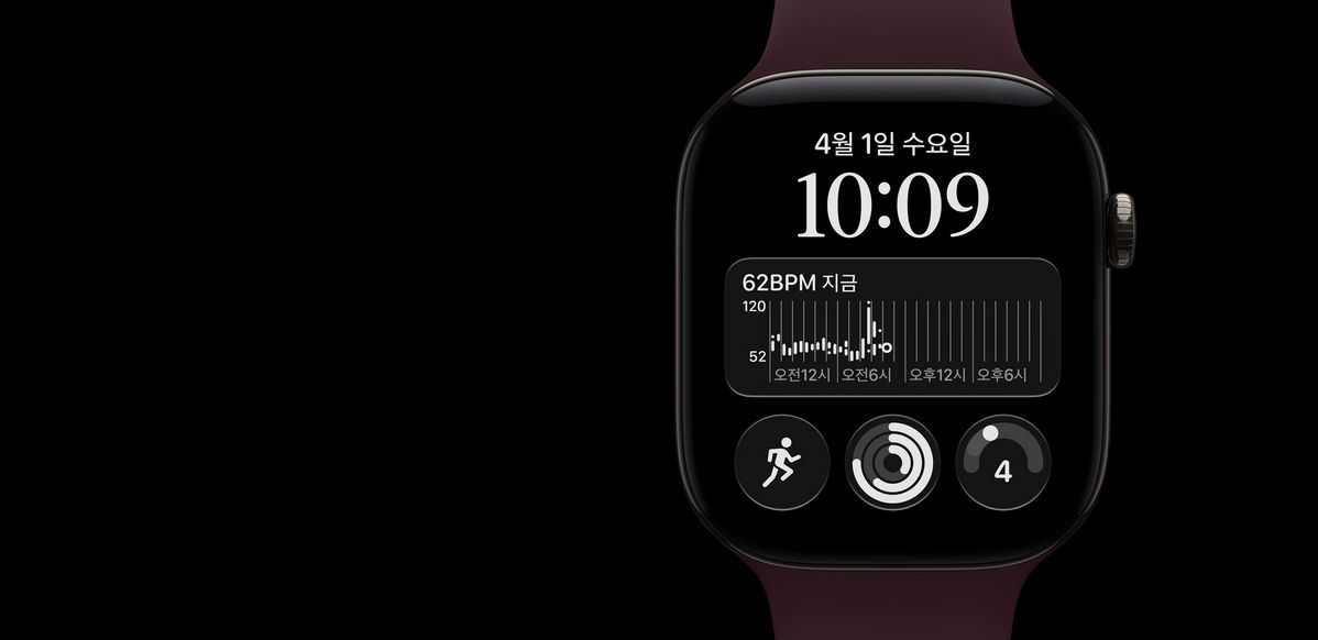 페이스와 케이던스, 보폭 길이, 지면 접촉 시간, 수직 진폭, 러닝 파워, 심박수 영역 등 세부 러닝 데이터를 확인할 수 있는 시리즈 12. / 이미지 출처: 애플