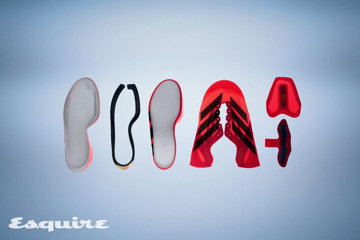 아디다스 ‘아디제로 아디오스 프로 5(Adizero Adios Pro 5)’의 각 파트를 해부한 모습. 