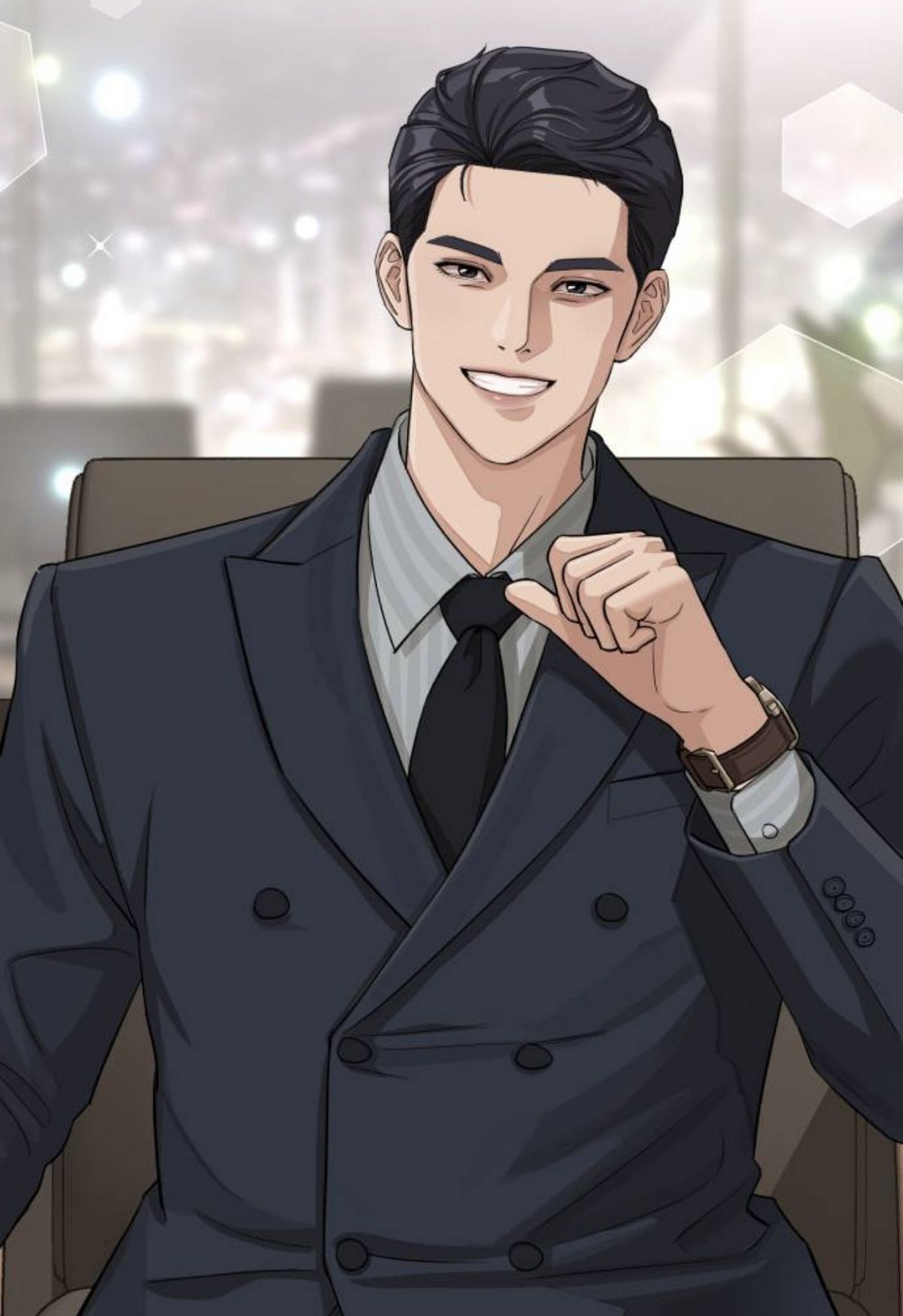 셔츠와 넥타이에 포인트를 준 다양한 정장 스타일링의 총집합 / 이미지 출처: 네이버 웹툰 '이섭의 연애' 5화