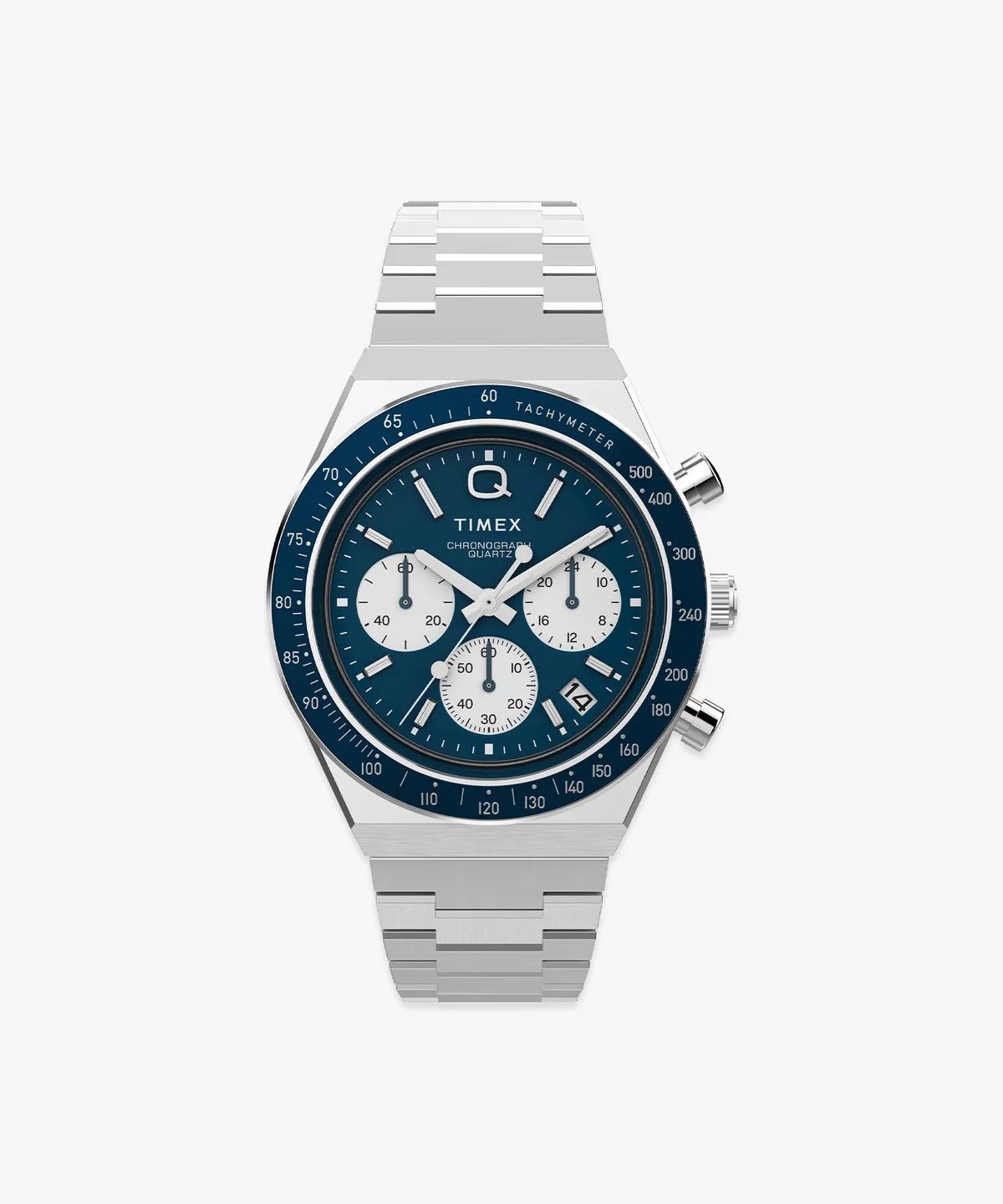Q TIMEX 크로노그래프 남자메탈시계 40mm