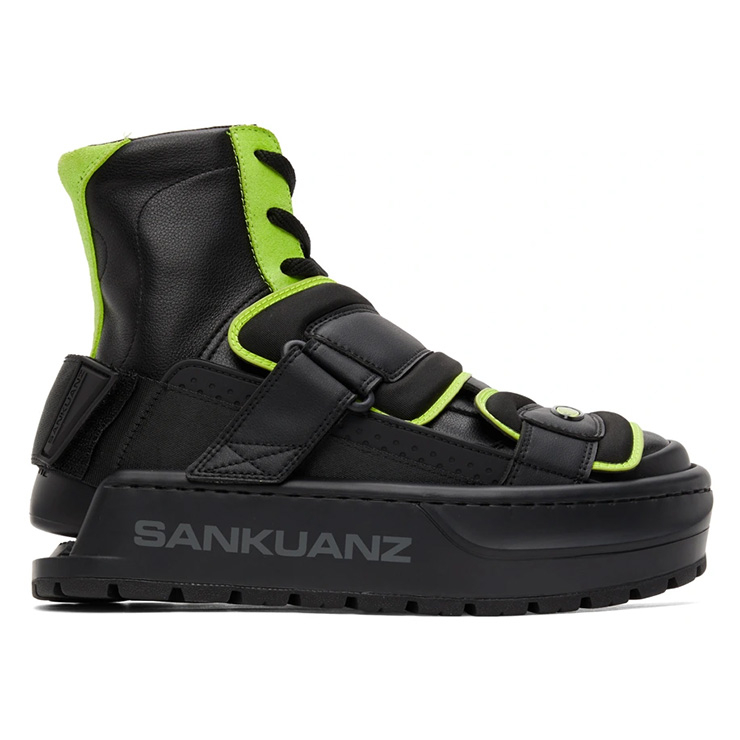 Black & Green Chunky Protector Sneakers, $870 USD.