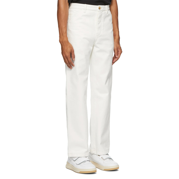 White Twill Straight-Leg Chino Trousers | $235 USD
