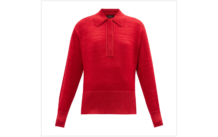 이자벨 마랑 & 몰튼 오버사이즈 울 블렌드 폴로 스웨터, $877 USD