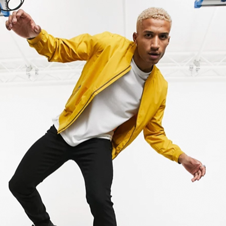 Bomber jacket in yellow, $32.00 USD