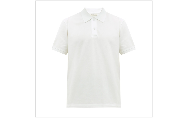 보테가베네타 & 쇼트 슬리브 코튼 피케 폴로 셔츠, $405 USD