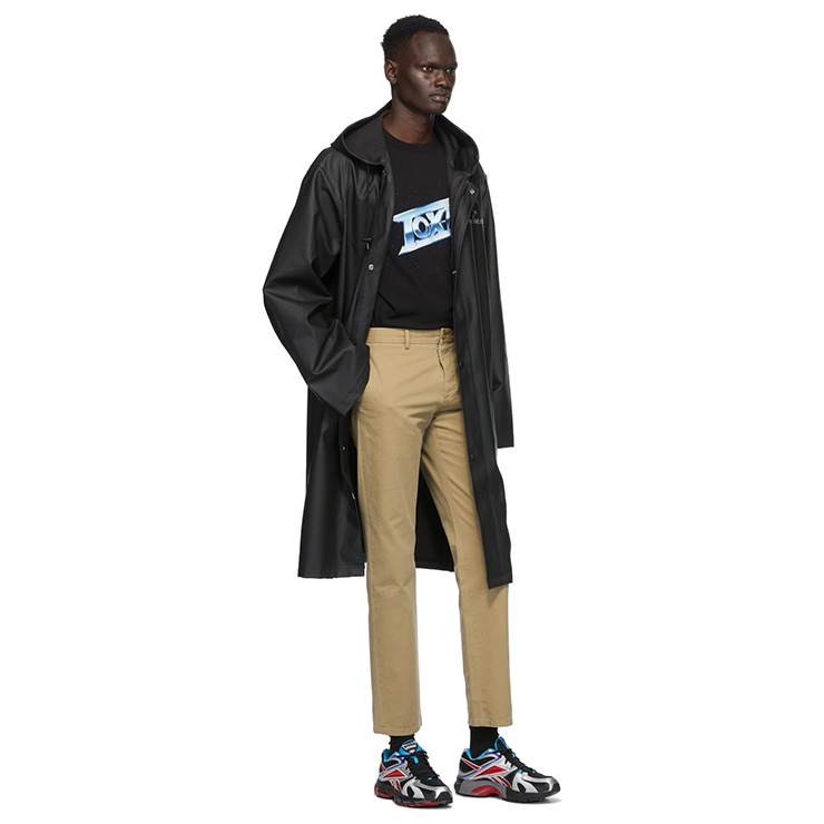 Black Logo Rain Coat, $725 USD.